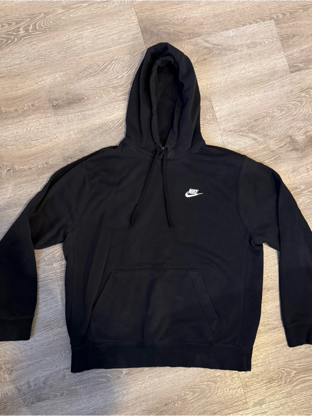 Nike Black Pullover Hoodie with White Swoosh